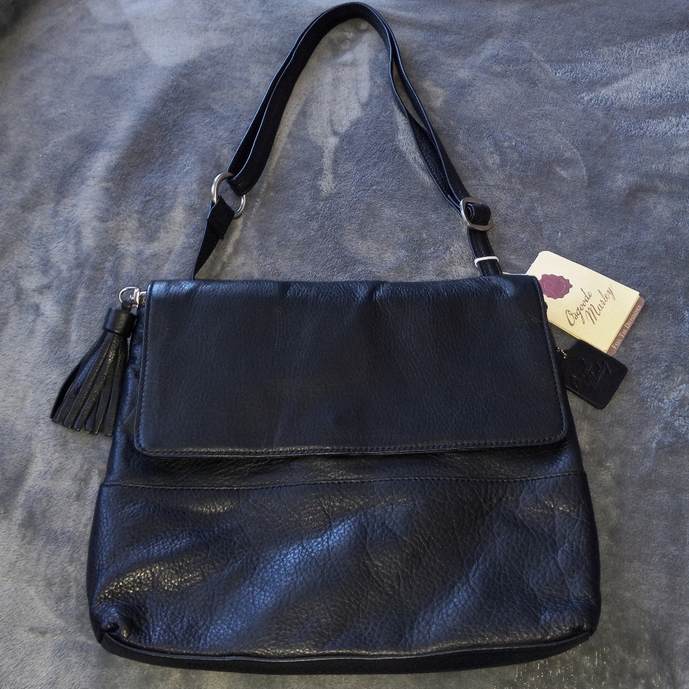 NWT Osgoode Marley Farrah Black Leather Shoulder or Crossbody Purse